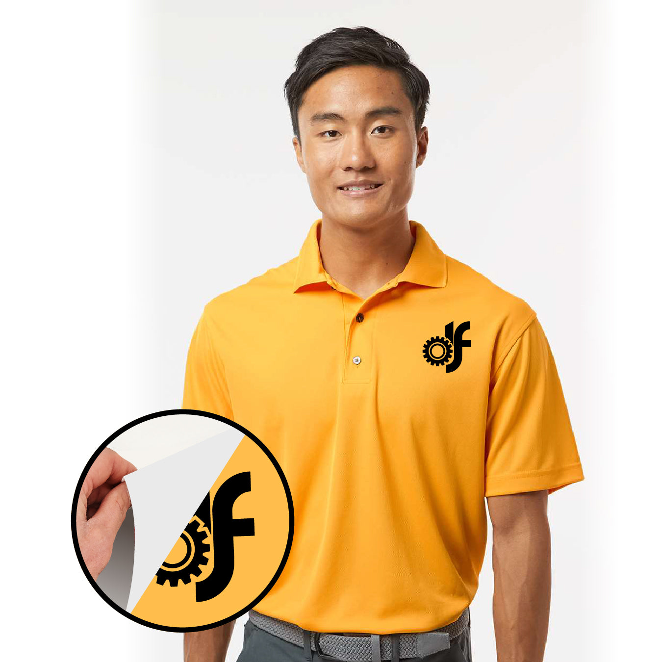 Polo Manga Corta Premium con DTF – Hombre