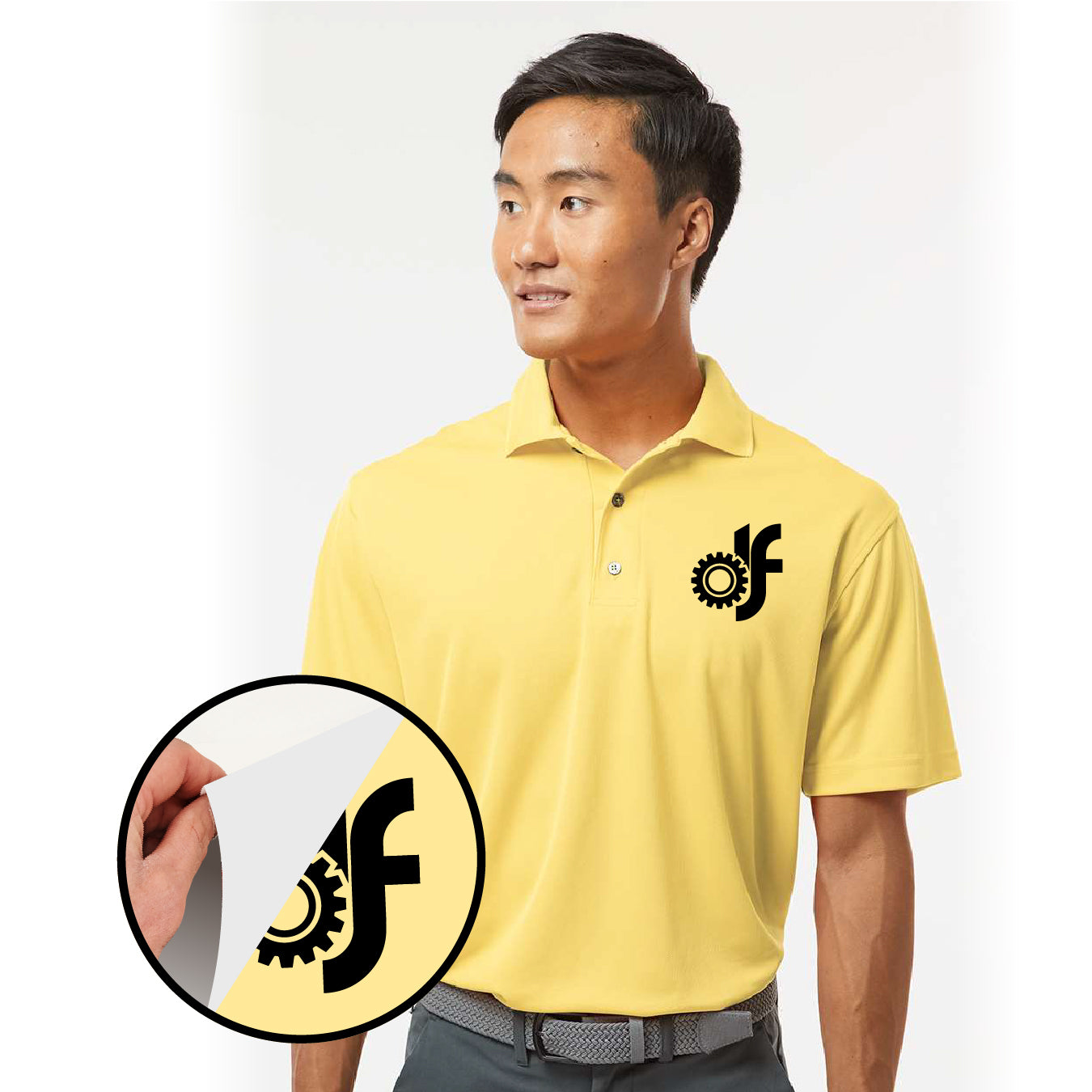 Polo Manga Corta Premium con DTF – Hombre