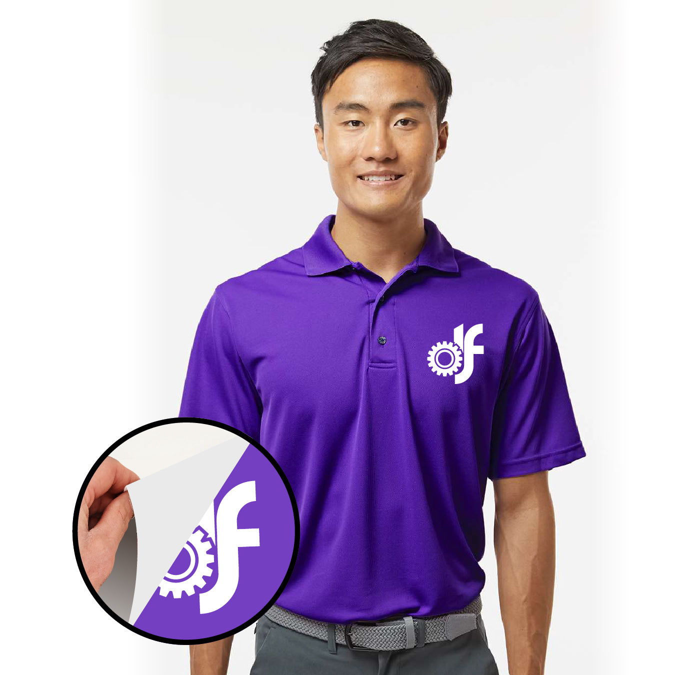 Polo Manga Corta Premium con DTF – Hombre