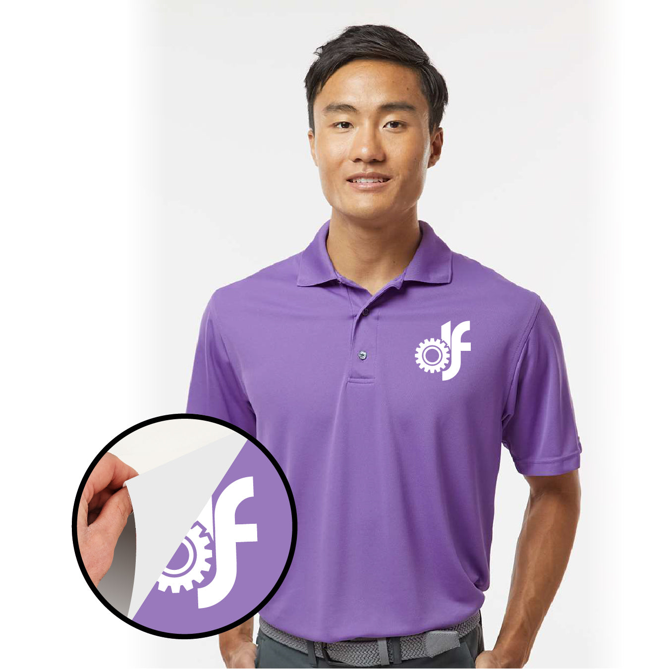 Polo Manga Corta Premium con DTF – Hombre