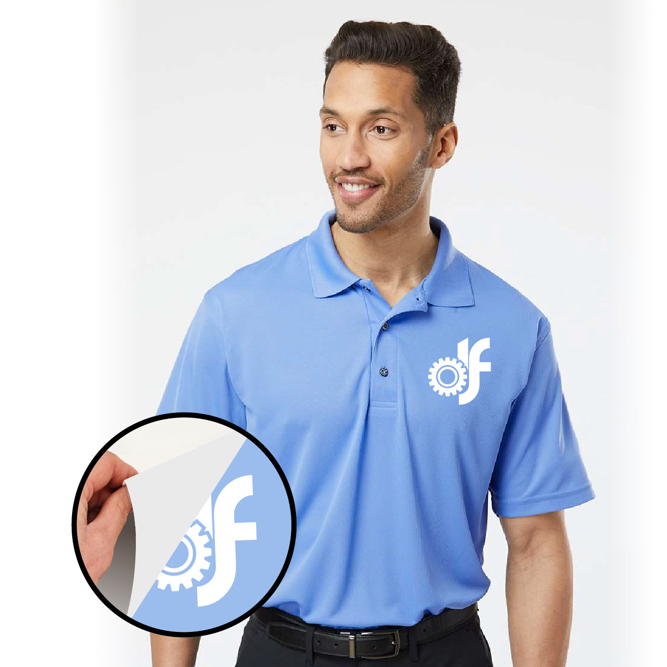 Polo Manga Corta Premium con DTF – Hombre