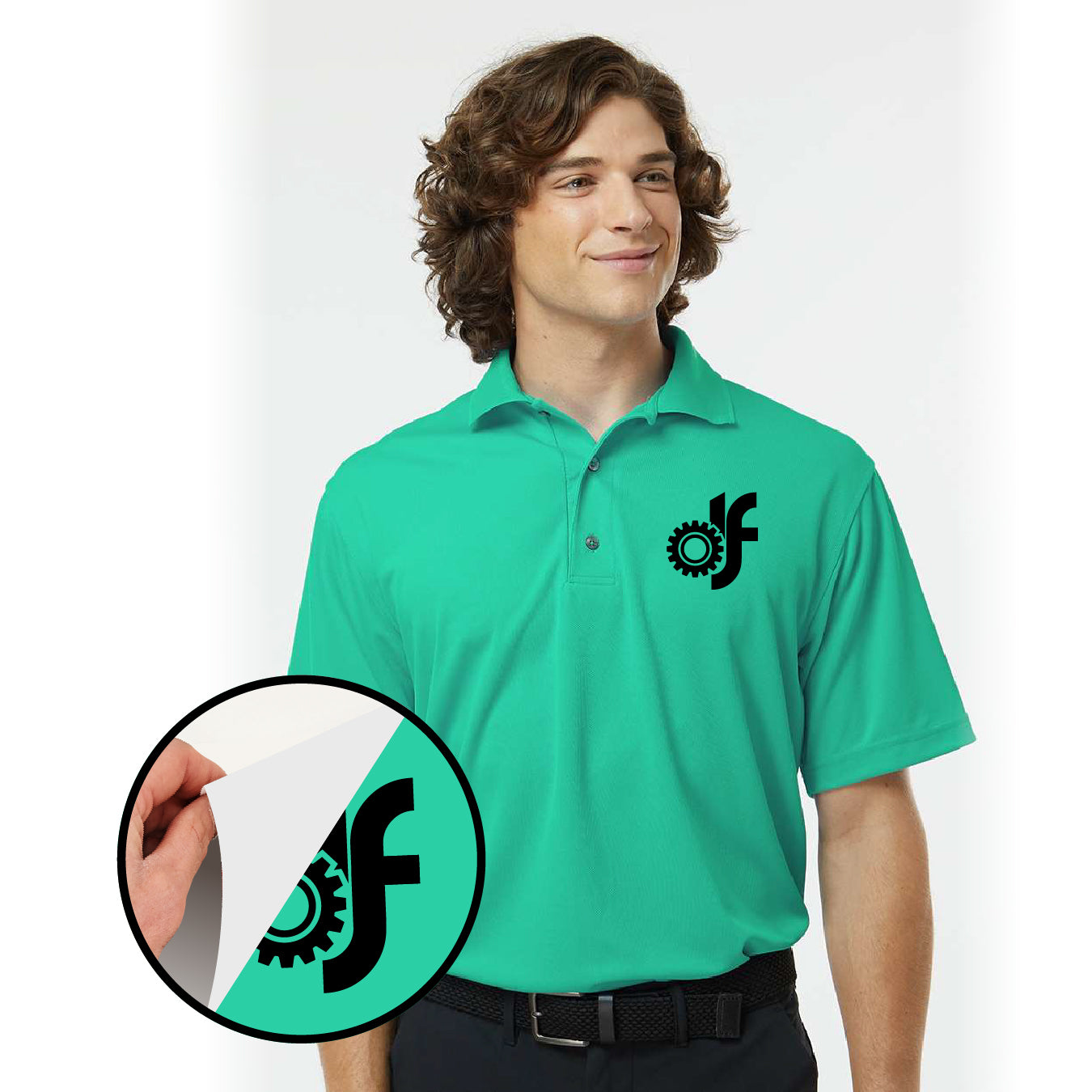 Polo Manga Corta Premium con DTF – Hombre