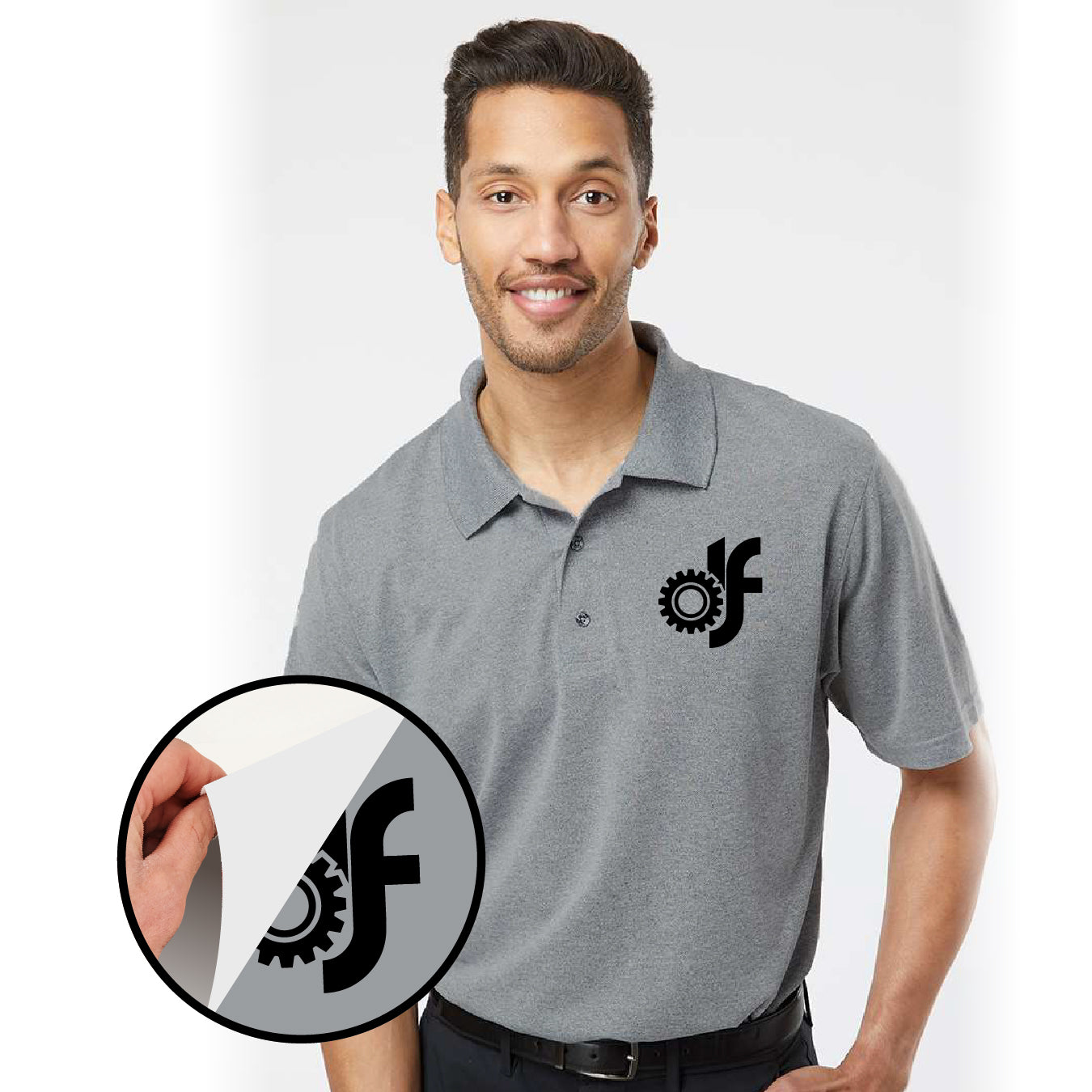 Polo Manga Corta con DTF – Hombre