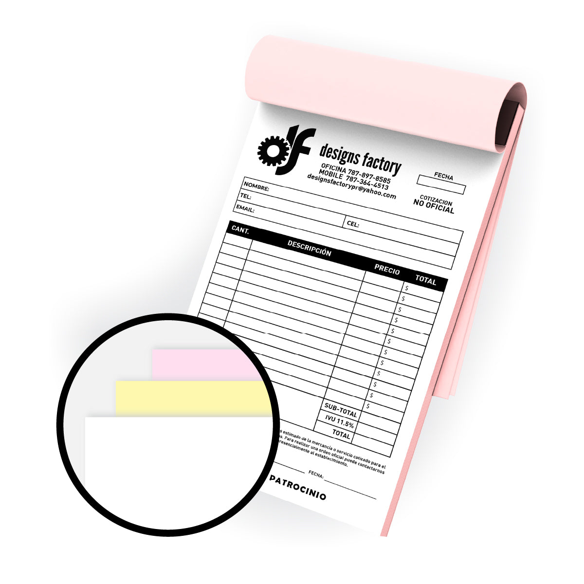 Libreta de Facturas 3 Partes Personalizada