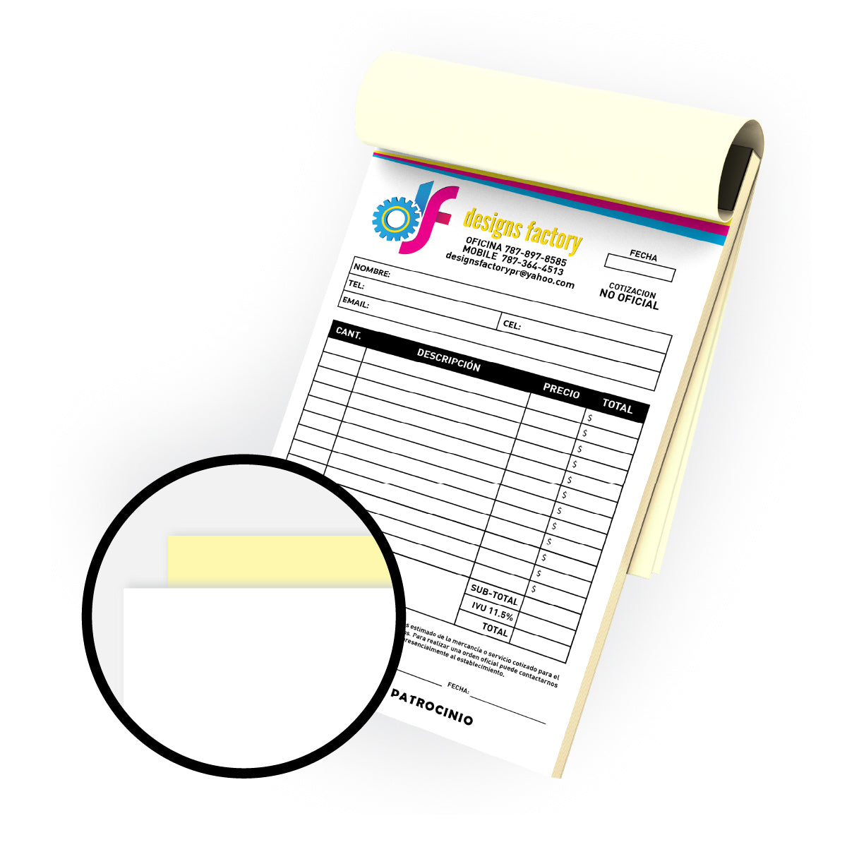 Libreta de Facturas 2 Partes Personalizada