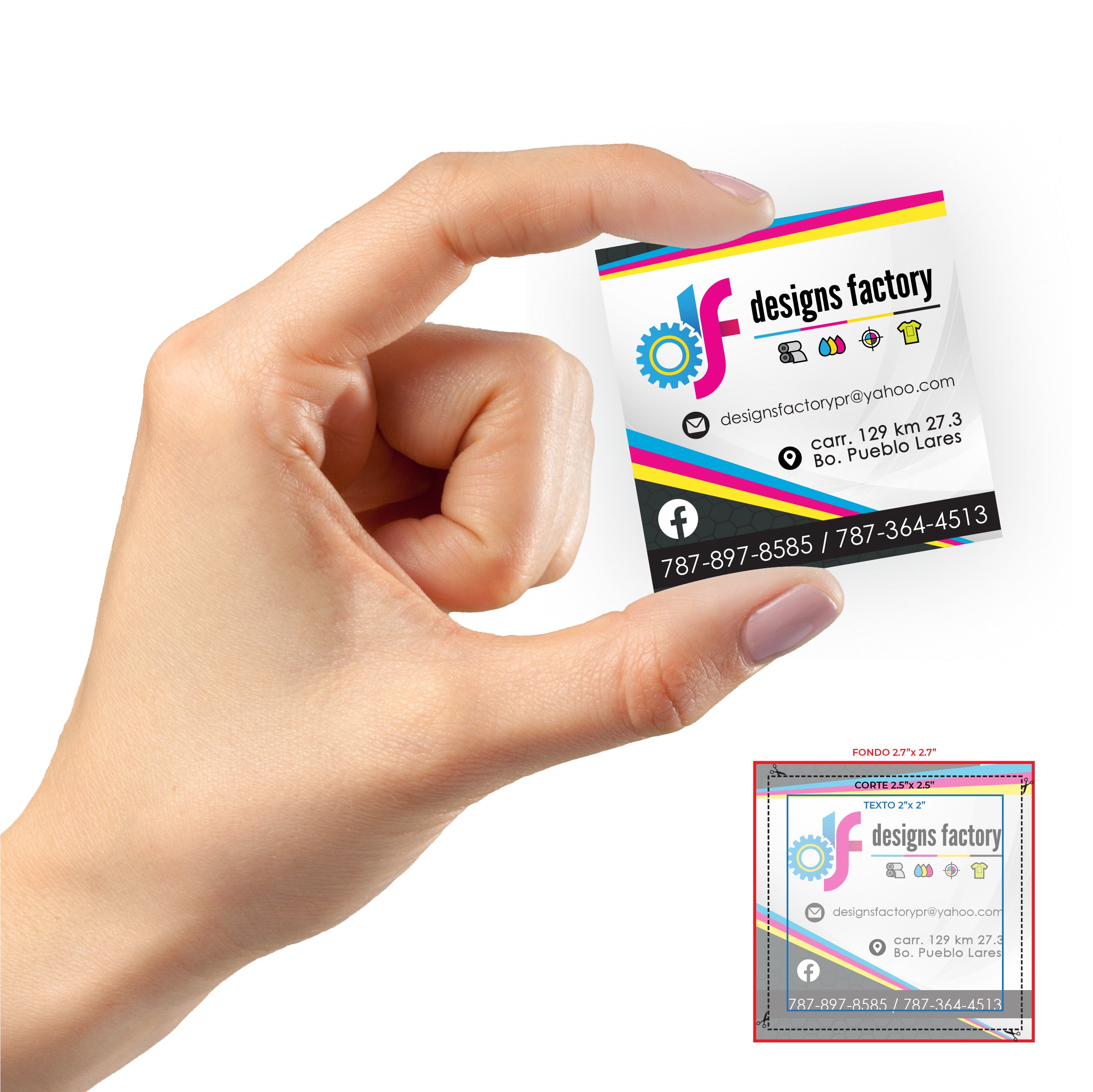 Business Cards Personalizadas 2.5"x 2.5"