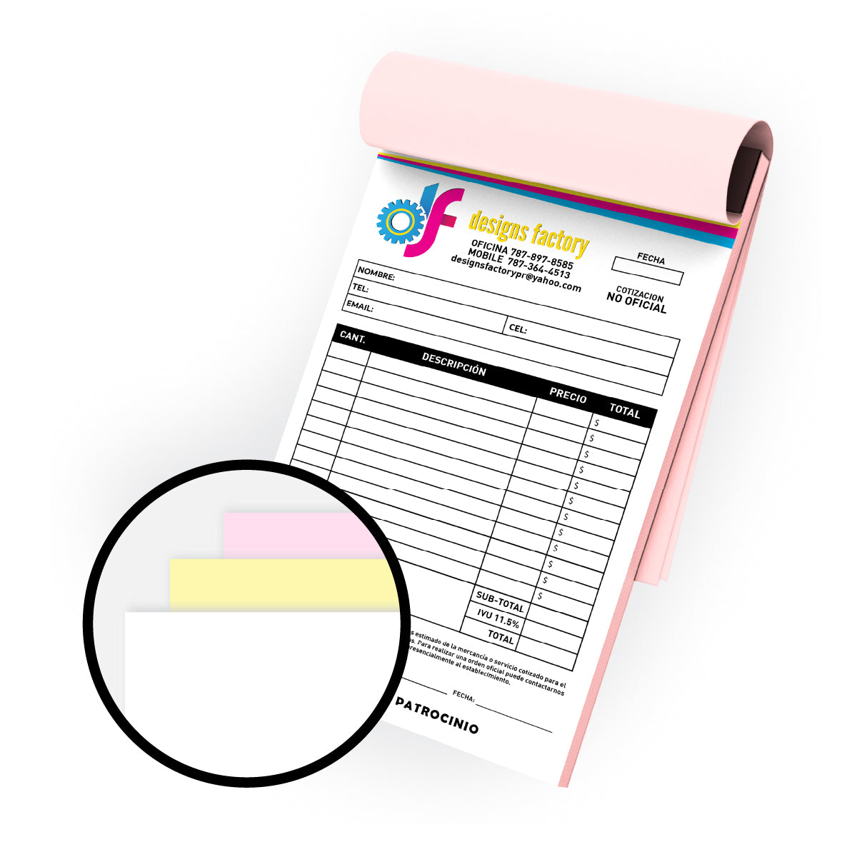 Libreta de Facturas 3 Partes Personalizada